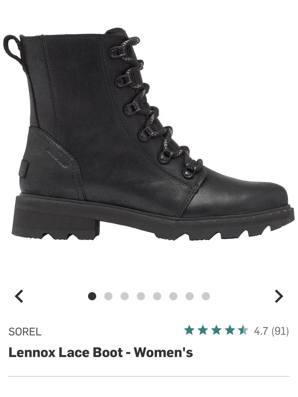 Sorel Black Lace-Up Women's Combat Boot